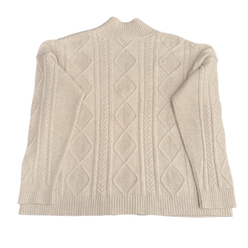 J. Jill Oatmeal Heather Cable Knit Cardigan Sweater Size L NWT - Picture 5 of 7